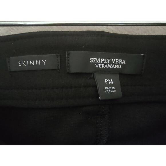 Simply Vera Vera Wang Petite Women Black Pants Size PM Skinny Pockets Stretchy - Picture 3 of 7